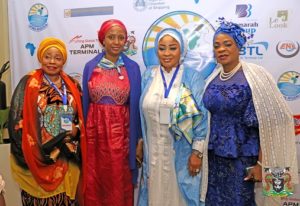 1)The Managing Director, Nigerian Ports Authority (NPA), Hadiza Bala Usman (2ND left), President WIMAFRICA-NIGERIA. Hajia Bola Muse (3rd left), the representative of the Hon. Minister of State for Transportation, Hajia Jumai Musa (right), the Director, Special Duties, Nigerian Maritime Safety Agency (NIMASA), Hajia Lami Tumaka (left), during the Annual Conference of WIMAFRICA-NIGERIA in Lagos.  (PHOTOS – NPA MEDIA)