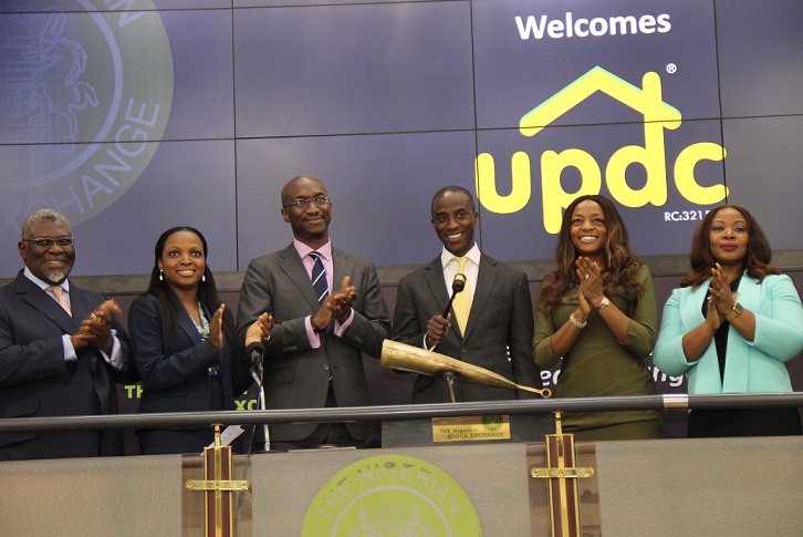  L – R (Pix 1) shows  Mr. Kunle Osilaja, Non-executive Director, UACN Property Development Company (UPDC) Plc; Mrs. Bolarin Okunowo, Head Corporate Finance, UPDC Plc; Mr. Bola Adeeko, Head, Corporate Services Division, The Nigerian Stock Exchange (NSE); Mr. Fola Aiyesimoju, Chief Executive Officer, UPDC Plc; Mrs. Deborah Nicol-Omeruah, Deputy CEO, UPDC Plc and Mrs. Folakemi Fadahunsi, Chief Finance Officer, UPDC Plc  during the Facts Behind the Right Issue presentation at the Exchange today in Lagos