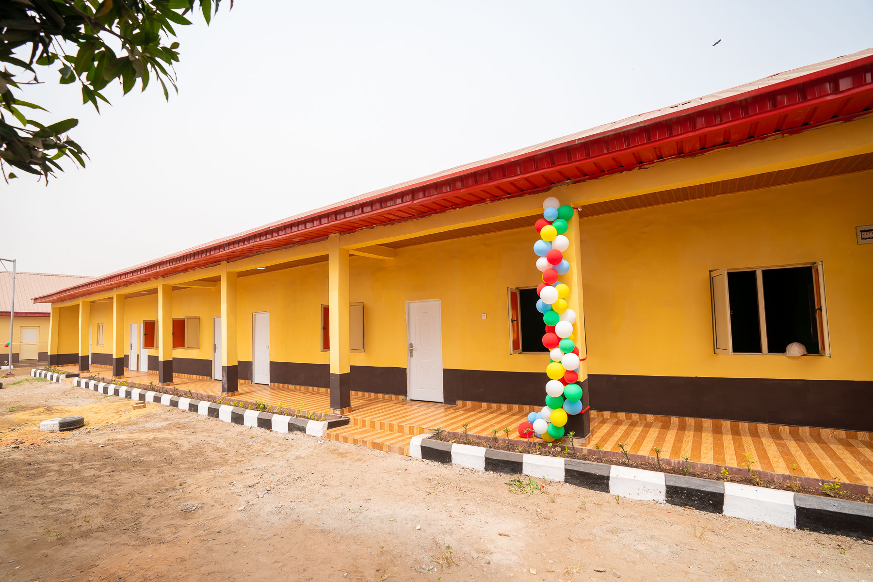 L-R: The newly commissioned three blocks of classrooms by Governor Babajide Sanwo-Olu at Gbagada Girls Junior Secondary School, Bariga, on Friday, February 13, 2020.