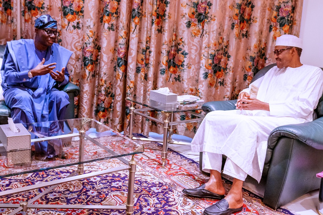 PICTURES: GOV. SANWO-OLU MEETS WITH PRESIDENT BUHARI AT THE PRESIDENTIAL VILLA, ABUJA ON SUNDAY, MARCH 8, 2020.