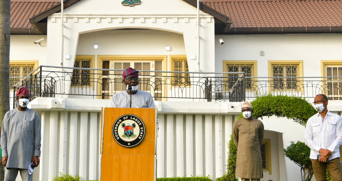 PICTURES: GOV. SANWO-OLU ADDRESSES LAGOSIANS ON COVID-19 UPDATE AND LOCKDOWN AT LAGOS HOUSE, MARINA ON WEDNESDAY, APRIL 29, 2020