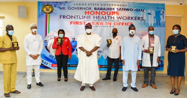 Sanwo-Olu Dedicates First Anniversary To Frontline Workers, Honours Medical Personnel
