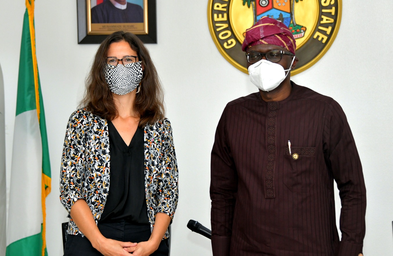 British Deputy High Commissioner, Harriet Thompson (left) with Lagos State Governor, Mr. Babajide Sanwo-Olu during a courtesy visit to the Governor at the Lagos House, Marina  , on Wednesday, August 12, 2020.  
