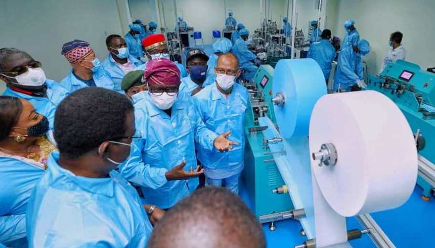 Sanwo-Olu Commissions First Indigenous Medical Face Mask Factory In Lagos