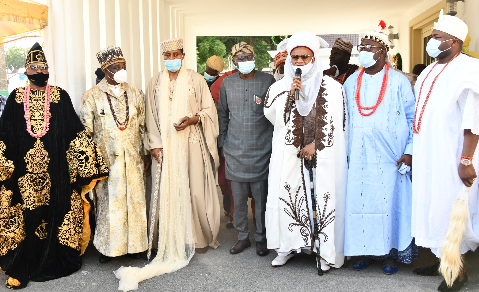 NATIONAL COUNCIL OF TRADITIONAL RULERS OF NIGERIA PAY SOLIDARITY VISIT TO GOVERNOR SANWO-OLU AT LAGOS HOUSE, MARINA, ON WEDNESDAY, DECEMBER 2, 2020