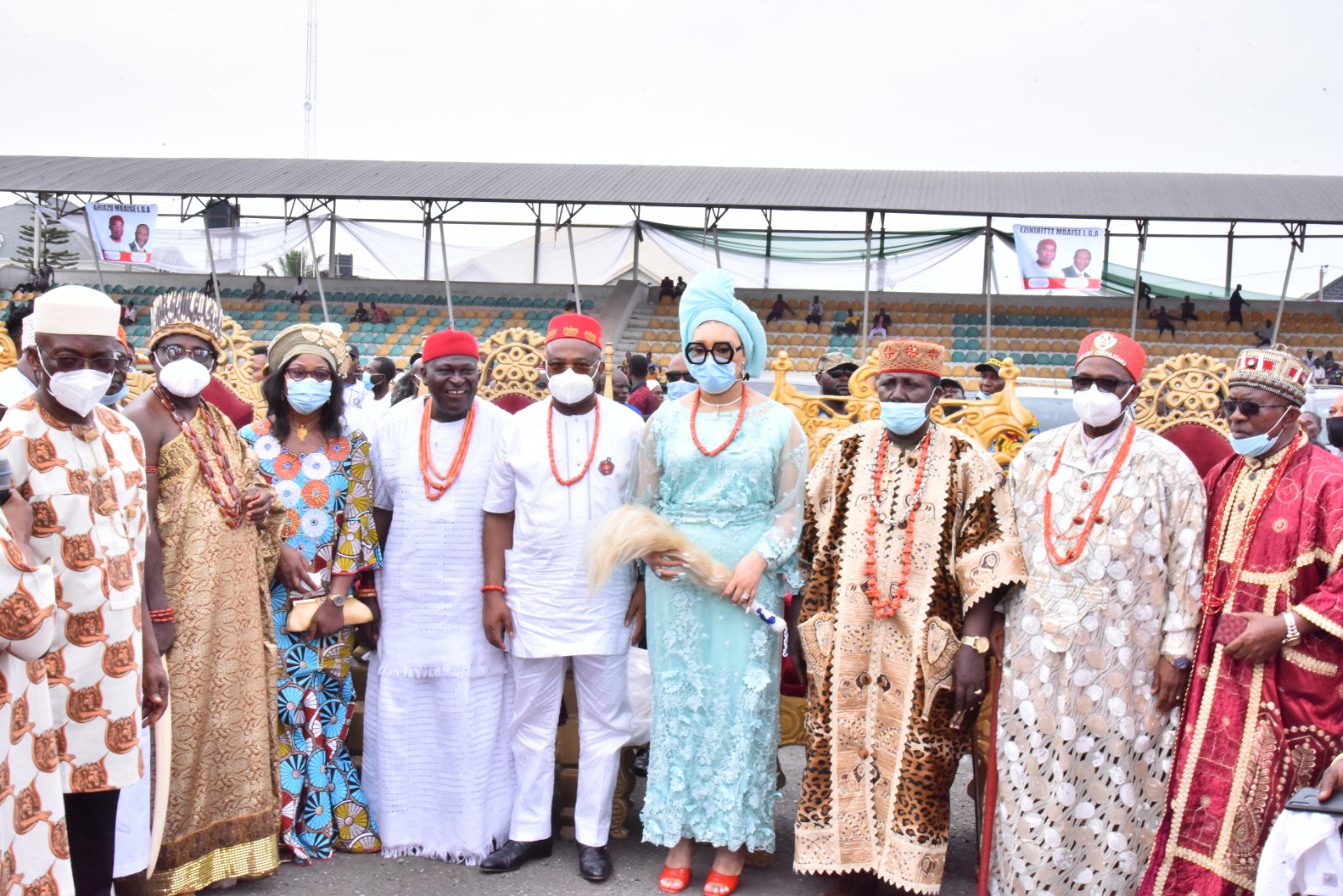 Confirment of the Chieftaincy Title of Onwa Na Etiri Oha of Owerri Zone on the Governor by the Ezes of Owerri Zone at the Heroes Square, Owerri
