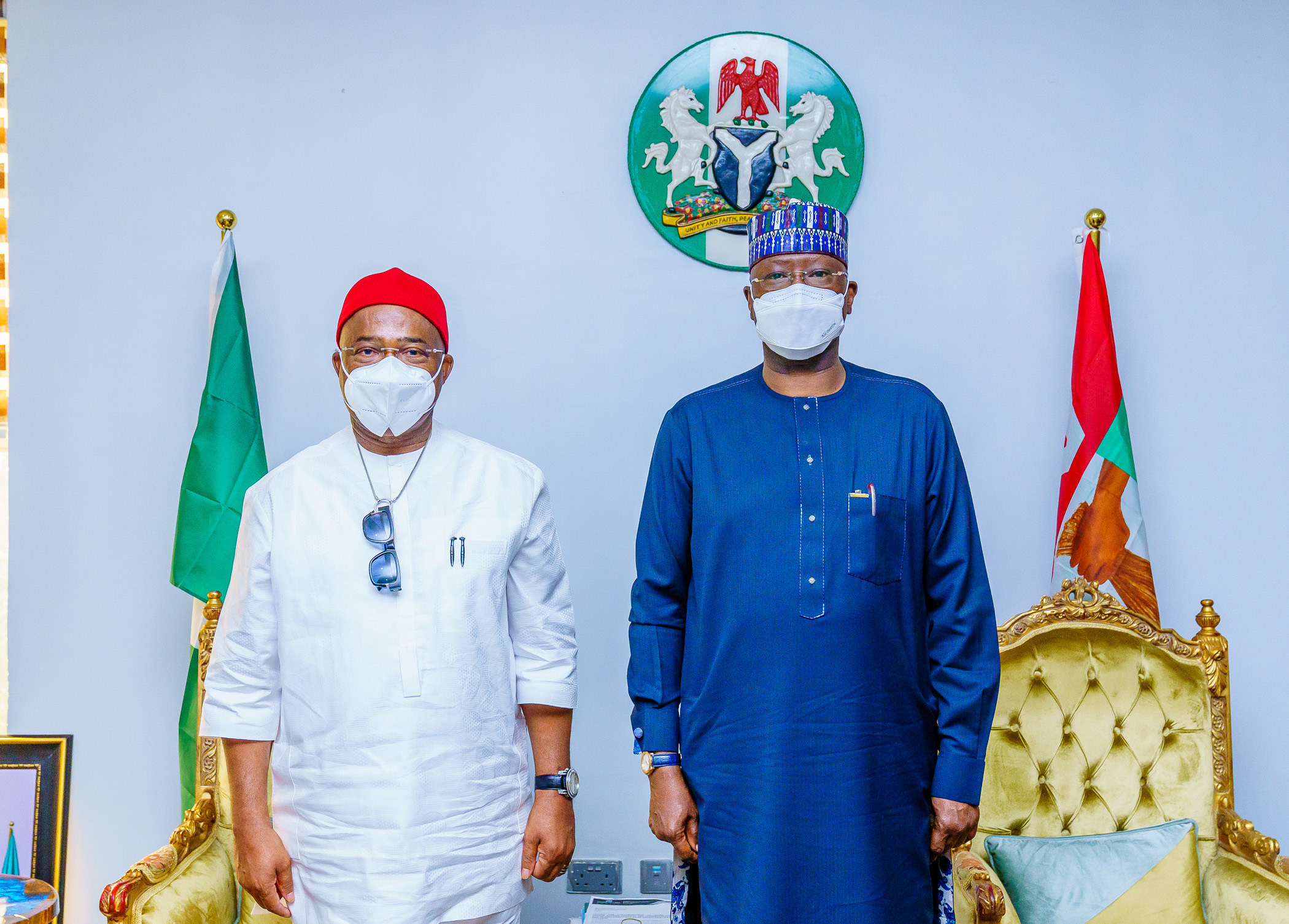 Chairman, PTF On COVID-19, Mustapha Visits Uzodimma, Asks Imo People To Embrace COVID-19 Vaccine