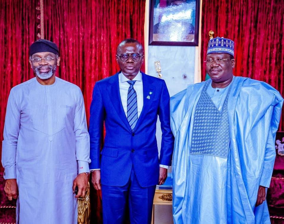 PICTURES: Gov. Sanwo-Olu Meets Senate President, Dr. Ahmad Lawan And Speaker. Femi Gbajabiamila In abuja  On Wednesday, 2021