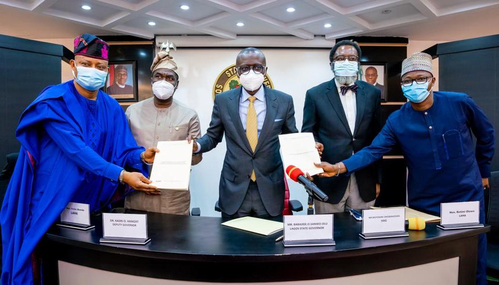 PICTURES: Gov.Sanwo-Olu Signs Two Bill Into Law: Lsgos State Lotteries & Gaming Authority And Public Complaints & Anti- Corruption Commission At Lagos House, Ikeja On  Monday, April 19, 2021