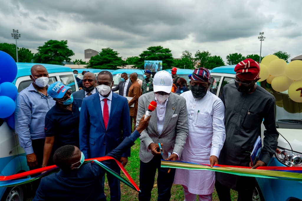 Photos: Gov. Sanwo-Olu & His Deputy  Dr. Hamzat At The  Formal Launch Of The First And Last Mile Bus Scheme & Commissioning Of Newly Acquired 100 High-Capacity Buses, At Lagos House, Ikeja, On Tuesday, 18th May 2021.