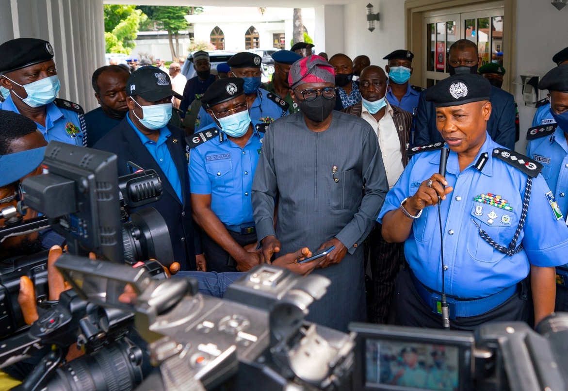 Pictures: Gov. Sanwo-Olu Receives IGP Alkali Baba Usman At Lagos House, Marina, On Wednesday, June 9, 2021