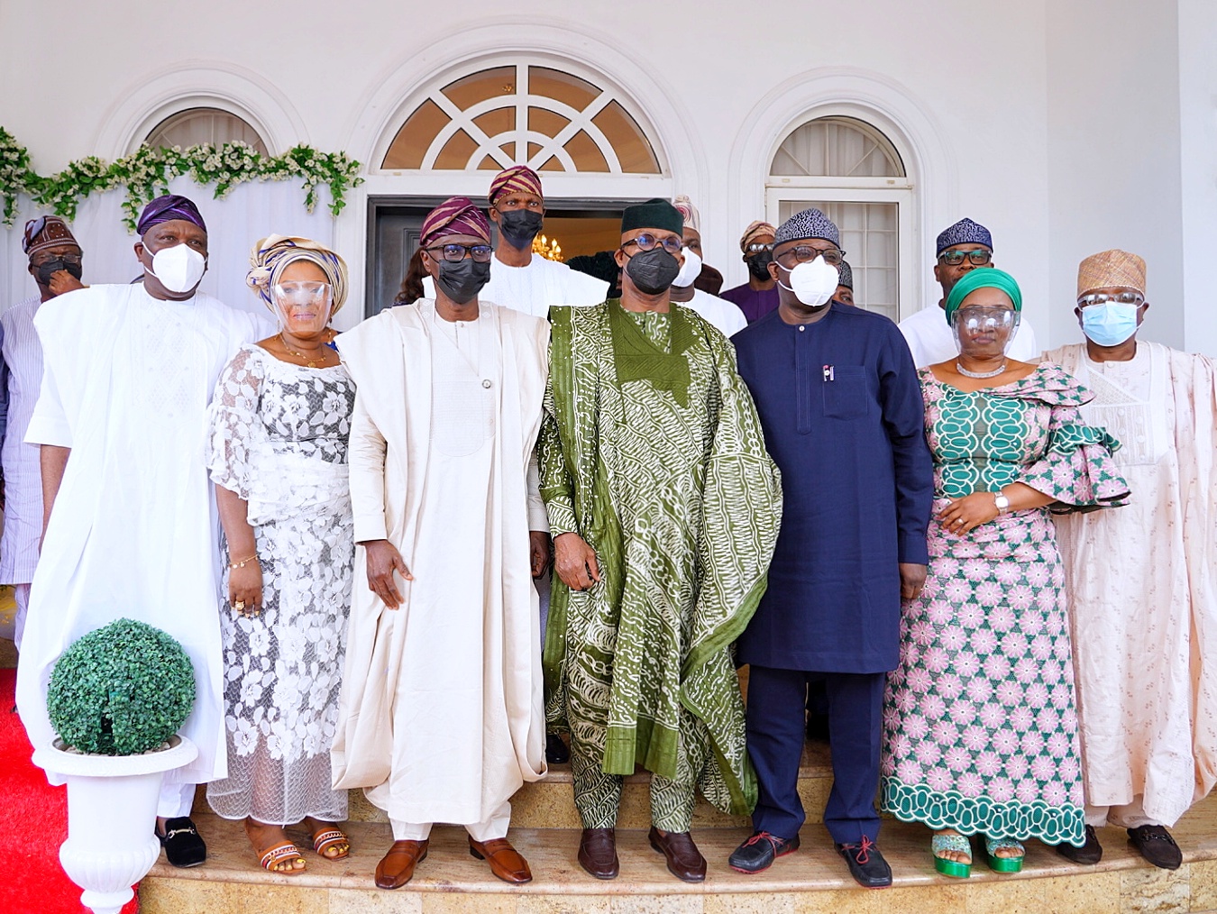 Pictures: Gov. Sanwo-Olu And Members Of The State Cabinet Pay Condolence Visit To Governor Dapo Abiodun Of Ogun State Over His Father’s Demise At Iperu-Remo In Ogun On Sunday, August 22, 2021