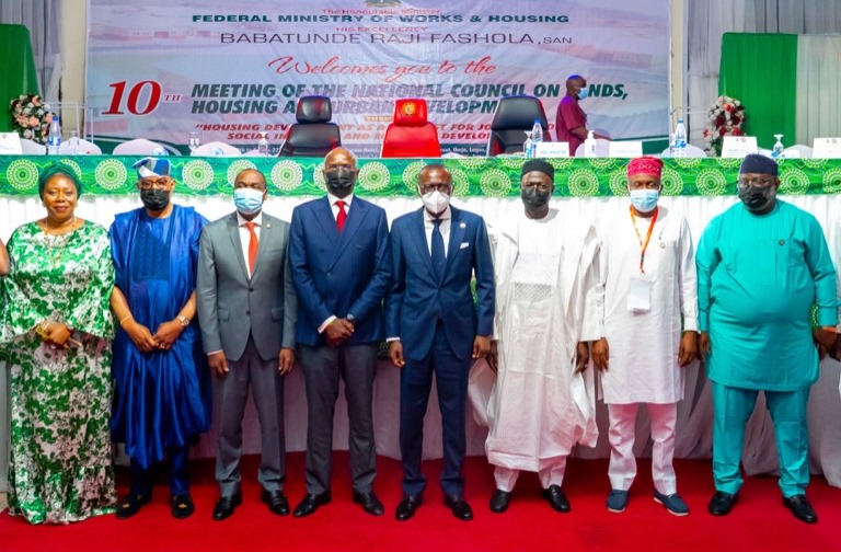 PHOTOS: GOV SANWO-OLU AT THE 10TH MEETING OF THE NATIONAL COUNCIL ON LANDS, HOUSING AND URBAN DEVELOPMENT AT D’PODIUM INTERNATIONAL EVENT CENTRE, IKEJA, ON THURSDAY, OCTOBER 21, 2021.