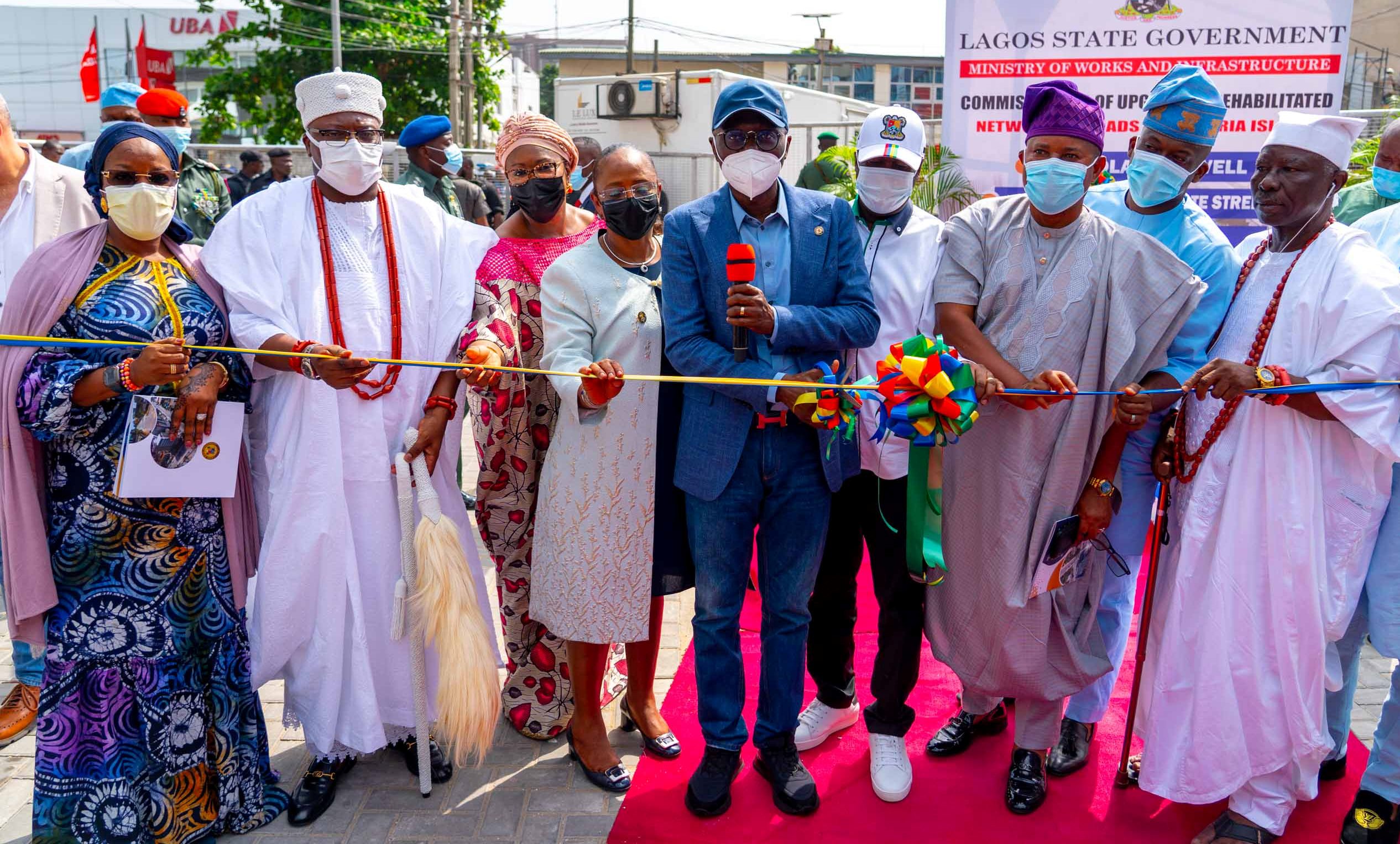 Photos: Gov. Sanwo-Olu At The Commissioning Of Newly Reconstructed Network Of Three Roads In Victoria Island On Monday, December 13, 2021