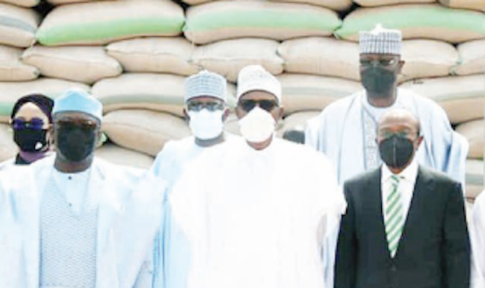 Buhari Commends CBN, Unveils Rice Pyramids
