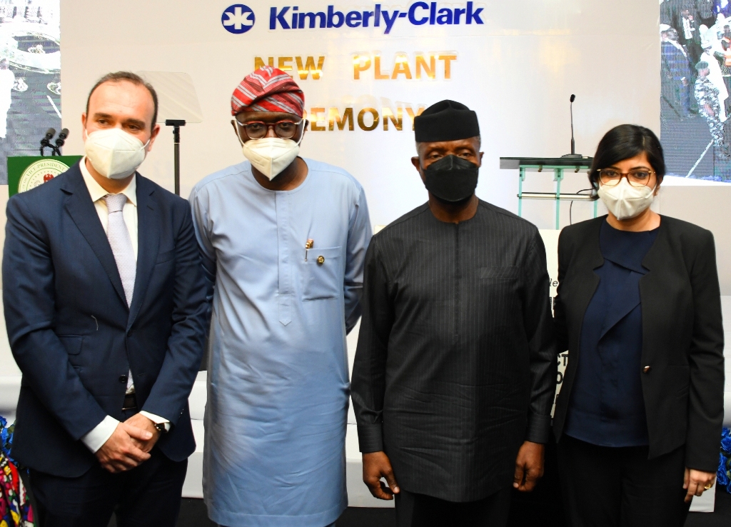 Photos: Vice President Osinbajo, Gov. Sanwo-Olu At The Commissioning Of New Kimberly-Clark Nigeria Plant Factory In Ikoroduu