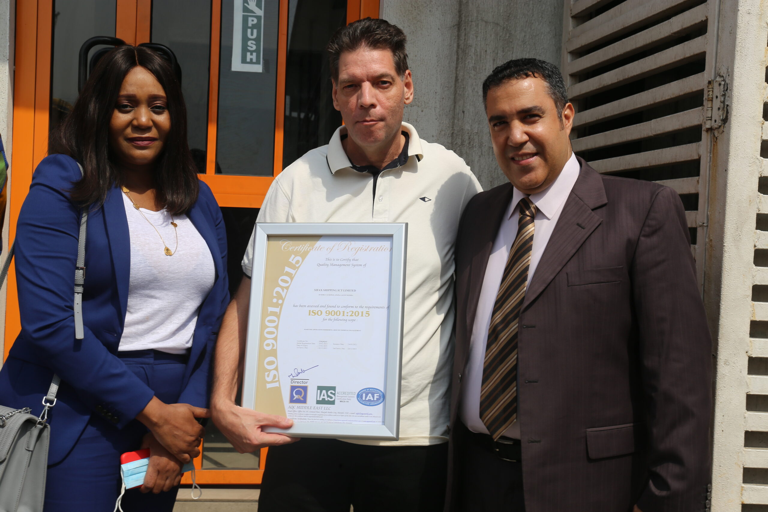 SIFAX Terminal Bags ISO 9001 Quality Certification
