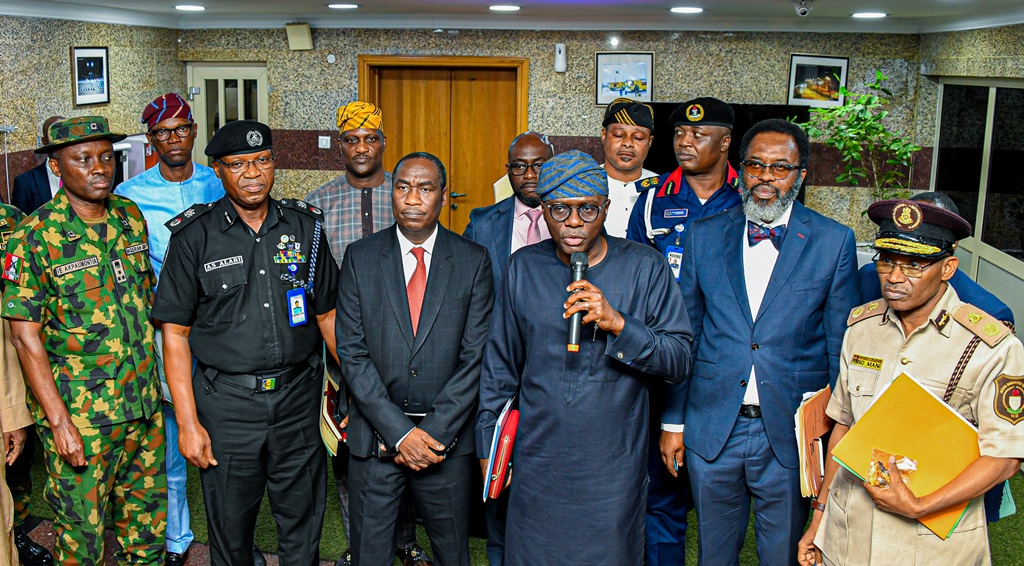 Photos: Gov. Sanwo-Olu Briefs State House Correspondent At State Security Meeting At Lagos House, Ikeja, On Tuesday, May 24, 2022.
