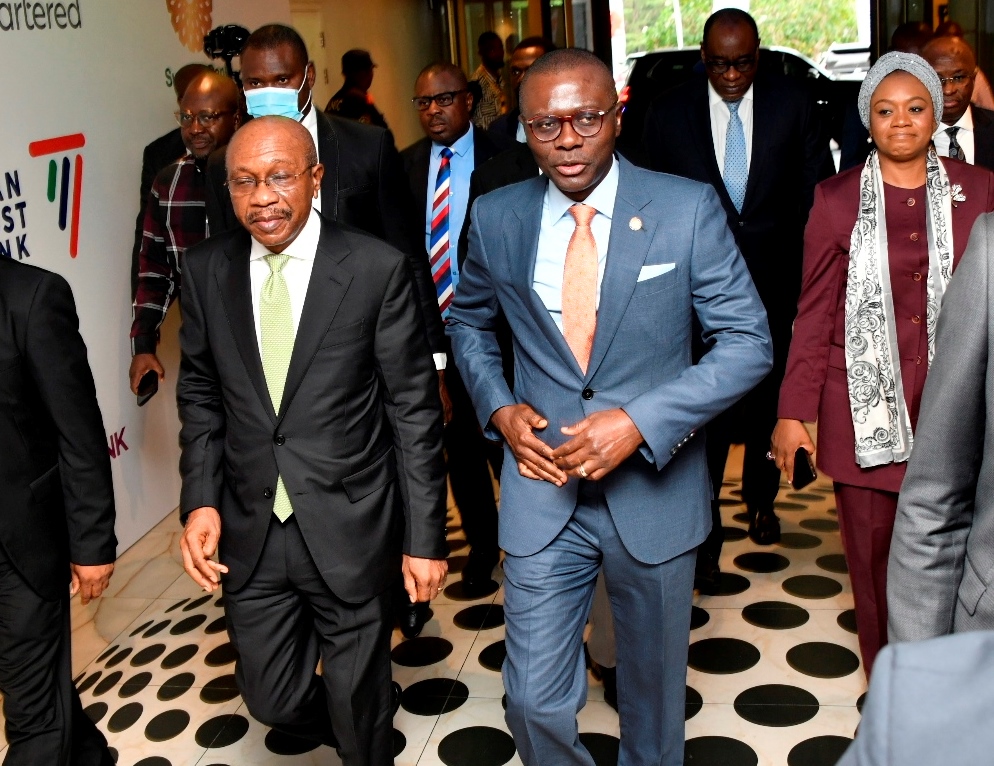 Photos: Gov. Sanwo-Olu, Emefiele Attend Central Bank Of Nigeria (CBN) Bi-Annual Non-Oil Export Summit In Lagos On Thursday