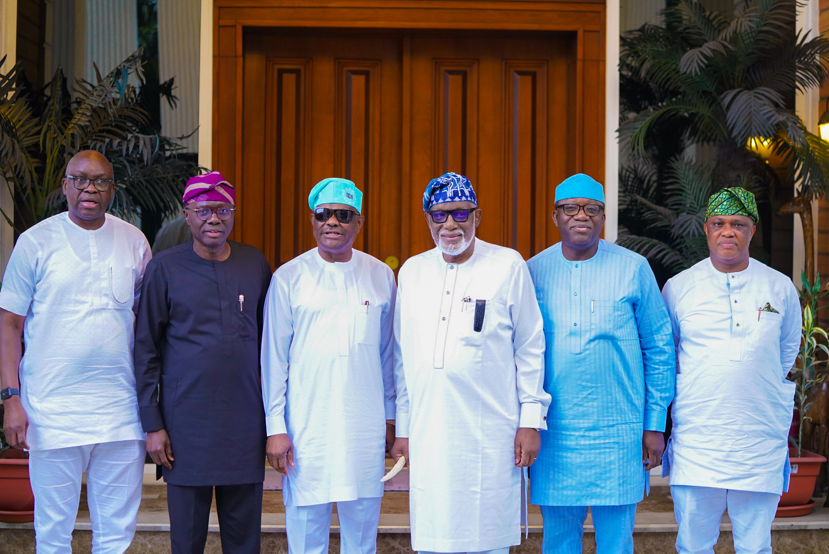 Photos: Govs. Sanwo-Olu, Fayemi, Akeredolu Holds Private Meeting With Governor Nyesom Wike In Port Harcourt
