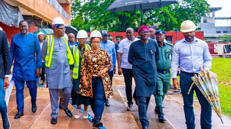Photos: Sanwo-Olu Inspects Ongoing Construction Of J.K Randle Centre For Yoruba Culture And History