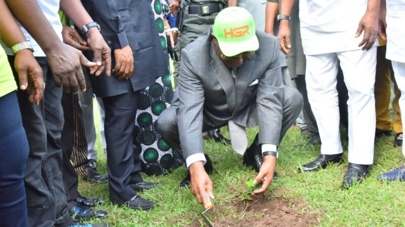 Photo: Gov. Uzodimma Planting A Tree To Flag-Off Imo State Hope Green Revelution