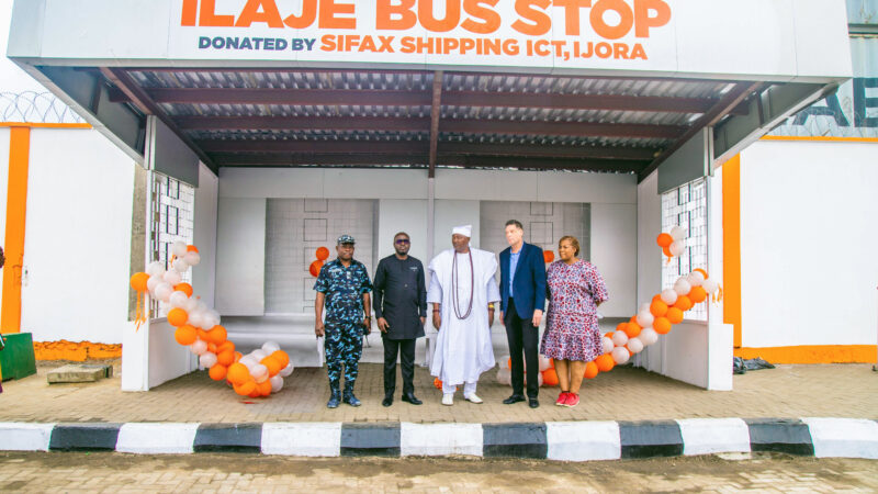 SIFAX ICT Donates Bus Stop To Ijora Community