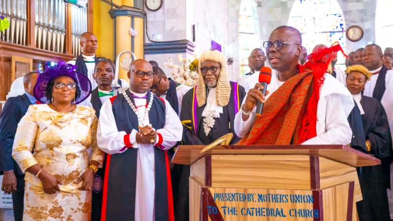 PHOTOS: GOV SANWO-OLU AT THE COMMISSIONING OF 10-KM OKITIPUPA-IGBOKODA BYPASS AND AS CHIEF LAUNCHER AT THE UNVEILING OF 40TH ANNIVERSARY LOGO OF DIOCESE OF OWO AT THE ST. ANDREWS CATHEDRAL, IMOLA IN ONDO STATE, ON SUNDAY, DECEMBER 4, 2022
