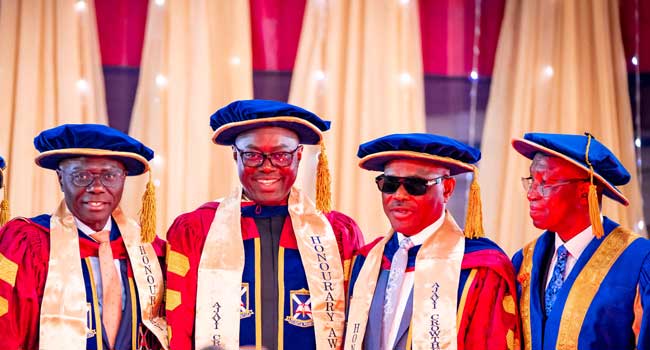 Wike, Makinde, Sanwo-Olu Bag Doctorate Degrees  