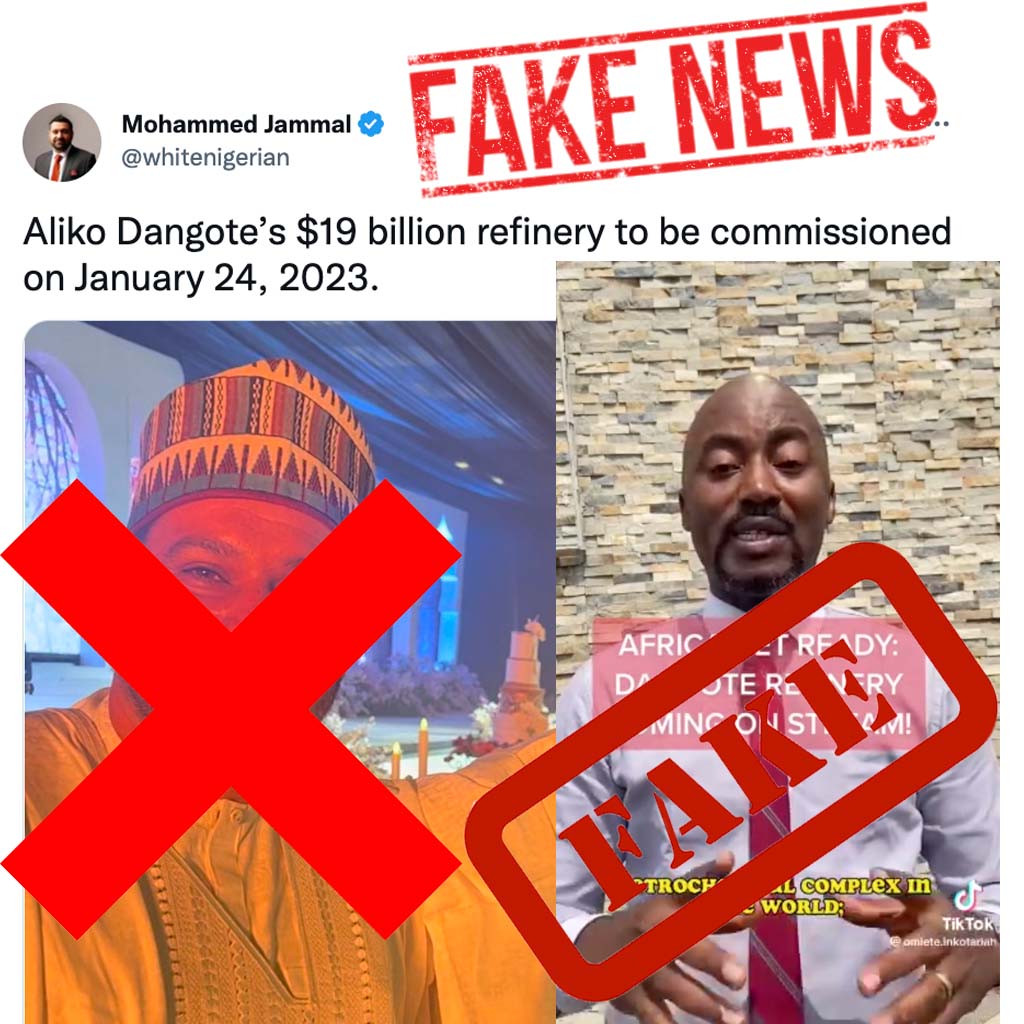 Fake News On Dangote Refinery Commissioning