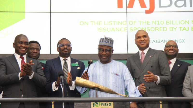 Photo: TAJBank Closing Gong Ceremony In Commemoration Of Listing Of N10bn Mudarabah Sukuk Issuance