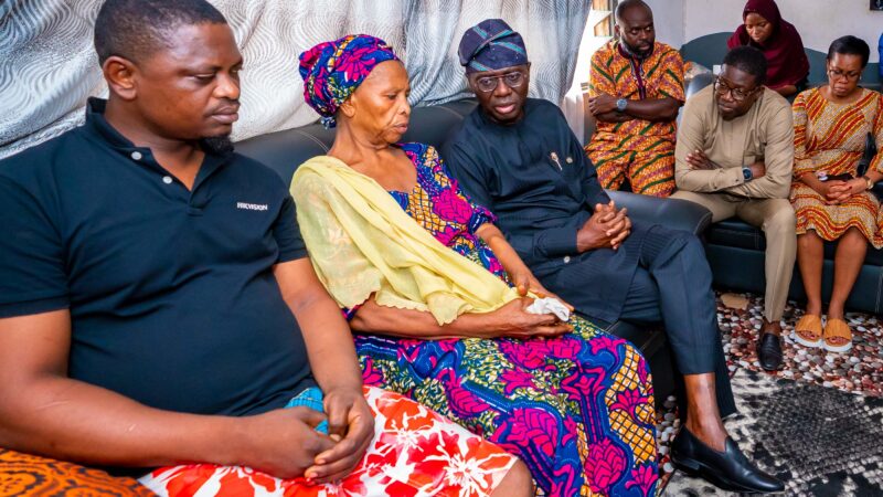 Photos: Gov Sanwo-Olu Pays Condolence Visits To Families Of Deceased In The Train Accident On Friday