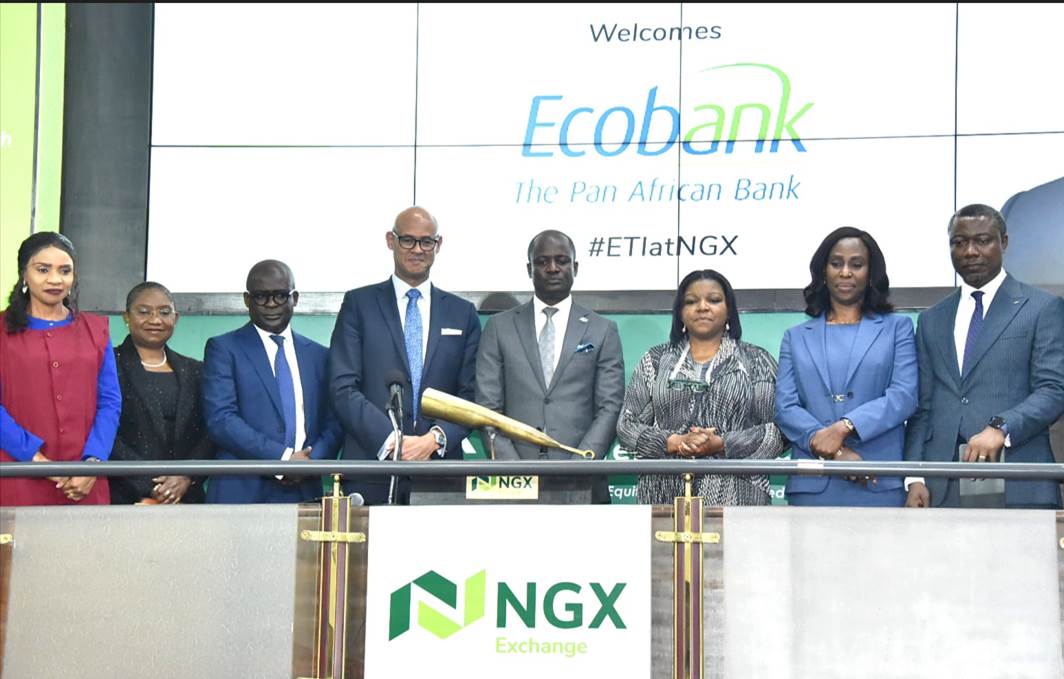 Ecobank Group CEO, Jeremy Awori Rings Closing Gong At NGX