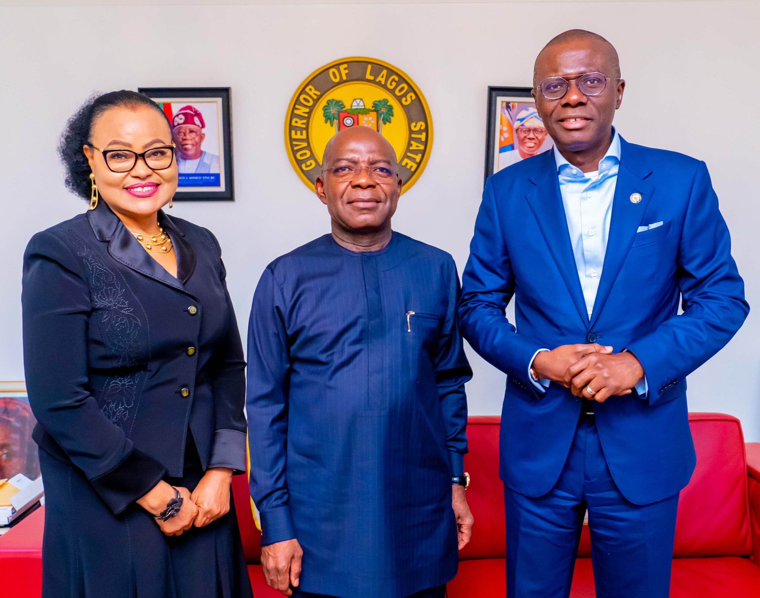 Photos: Gov Sanwo-Olu Receives Governor Alex Otti Of Abia State At Lagos House, Marina