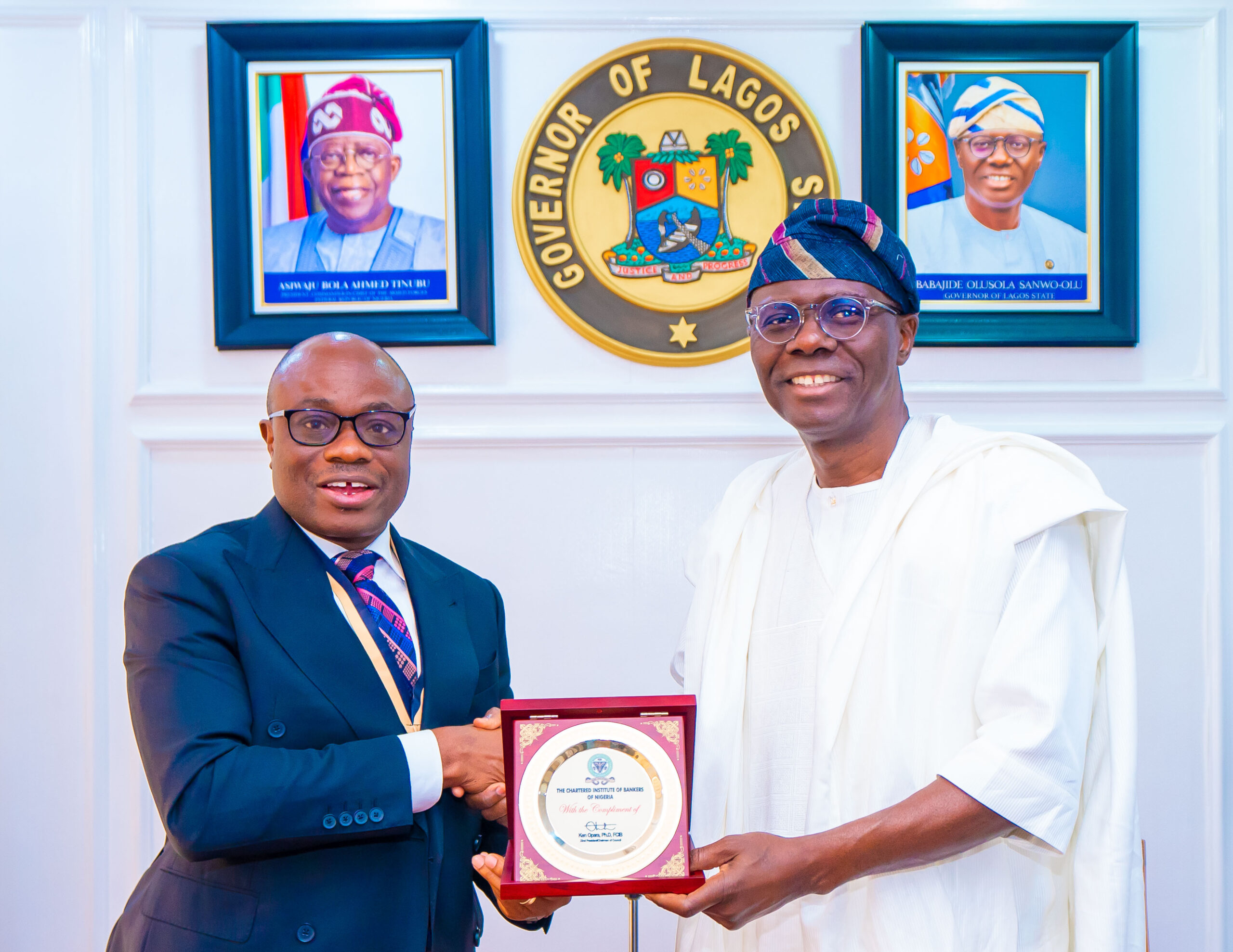 Photos: Gov Sanwo-Olu Receives Governing Council Of CIBN Led By Its President/Chairman Of Council, Dr Kenneth Opara At Lagos House