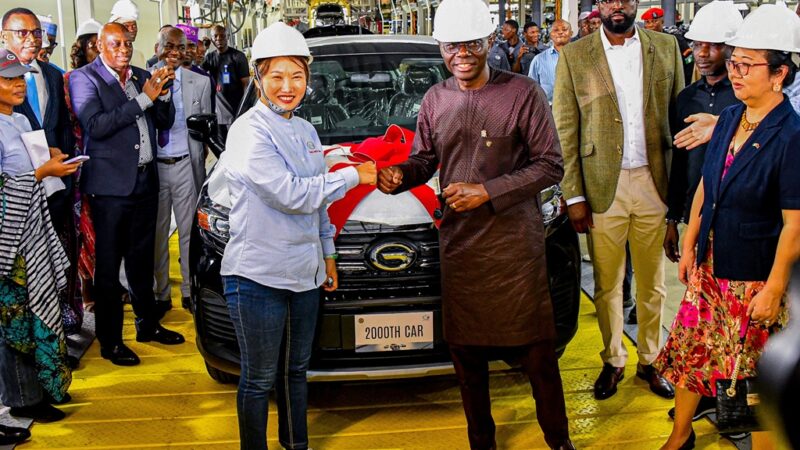 Photos: Gov. Sanwo-Olu Attends Completion Ceremony Of The First 2000 Cars Assembled By GAC Motors In Lagos On Tuesday