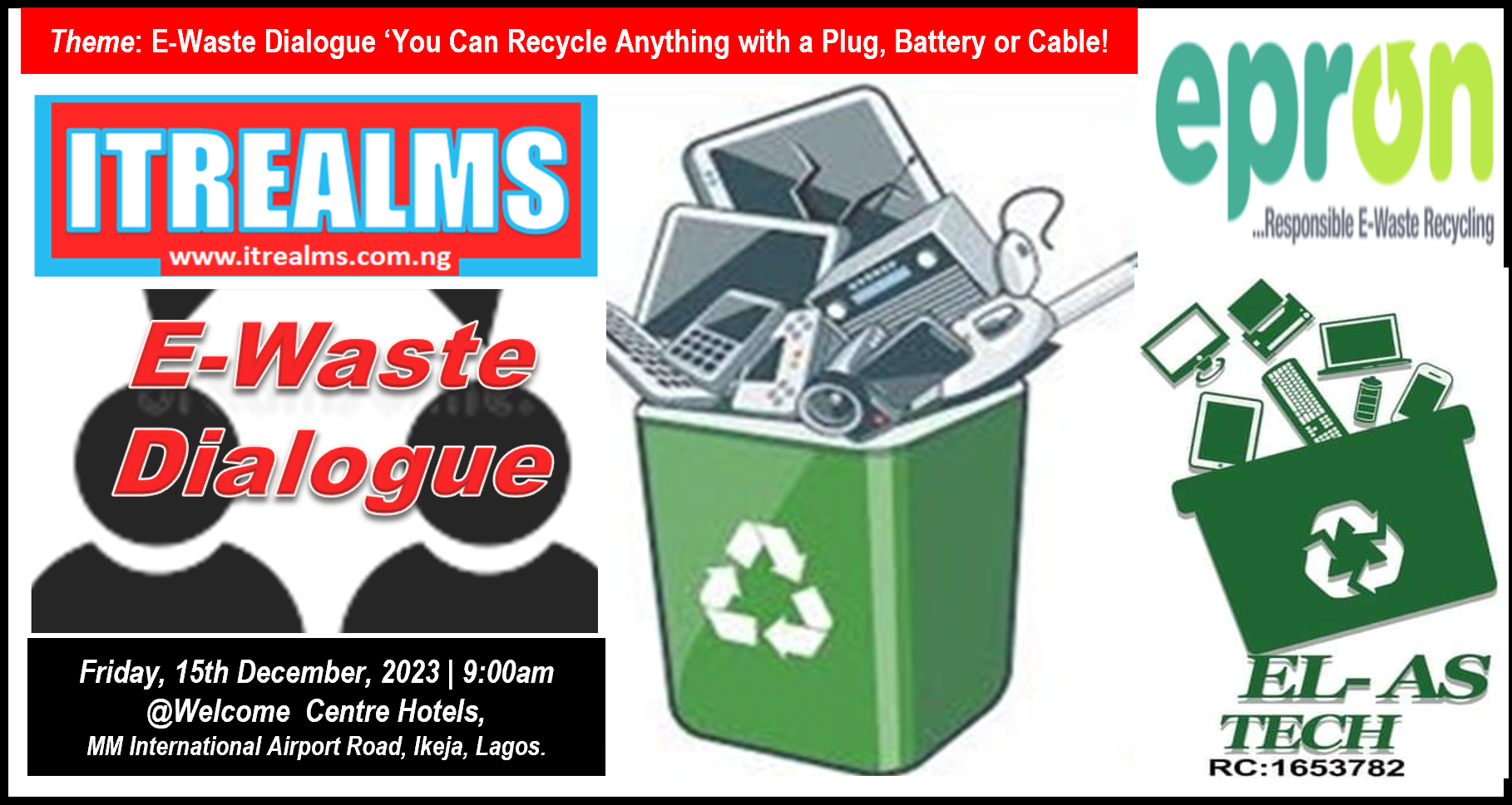 ITREALMS E-Waste Dialogue’23 partners EPRON, EL-AS Tech, WEE-Eco to collect small e-waste