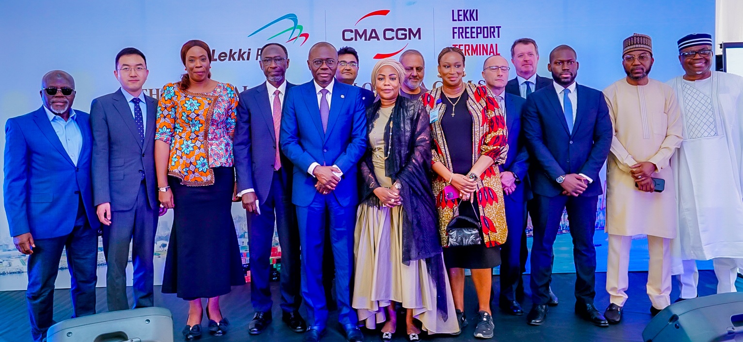 Photos: Gov. Sanwo-Olu Attends Arrival Ceremony Of CMA CGM Scandola (Largest LNG-Powered Container Vessel) Berths In Nigeria At Lekki Freeport Terminal