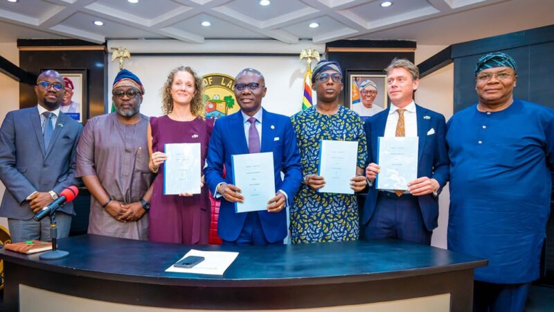 Photos: Gov. Sanwo-Olu At The Signing Ceremony Of MoU Between Lagos State & Harvest Waste,  Urban Clean-Up And Energy At Lagos House, Ikeja