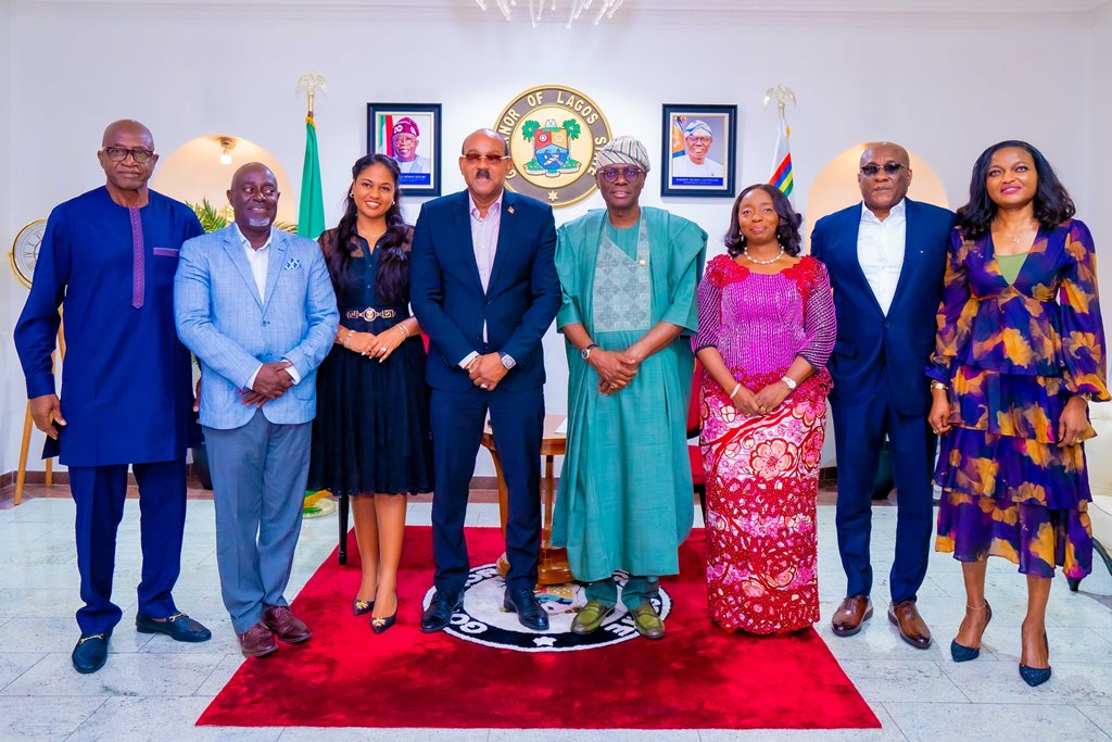 Photos: Gov. Sanwo-Olu, First Lady Dr. Ibijoke Receives Prime Minister Of Antigua And Barbuda, Hon. Gaston Alfonso Browne And His Wife At The Lagos House, Marina, On Friday May 3, 2024